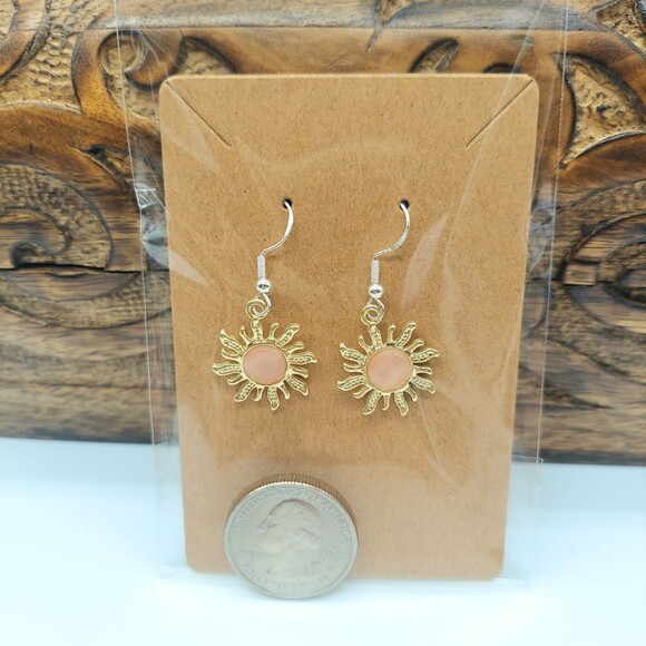 Celestial Sun Earrings Pink - Picture 2 of 2